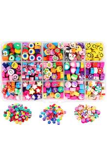 Boho Polymer Clay Beads Kit, Multi-Elements Polymer Clay Beads Kit For Jewelry Making, DIY Necklace Earring Bracelet Friendship Gifts, Accessories Making