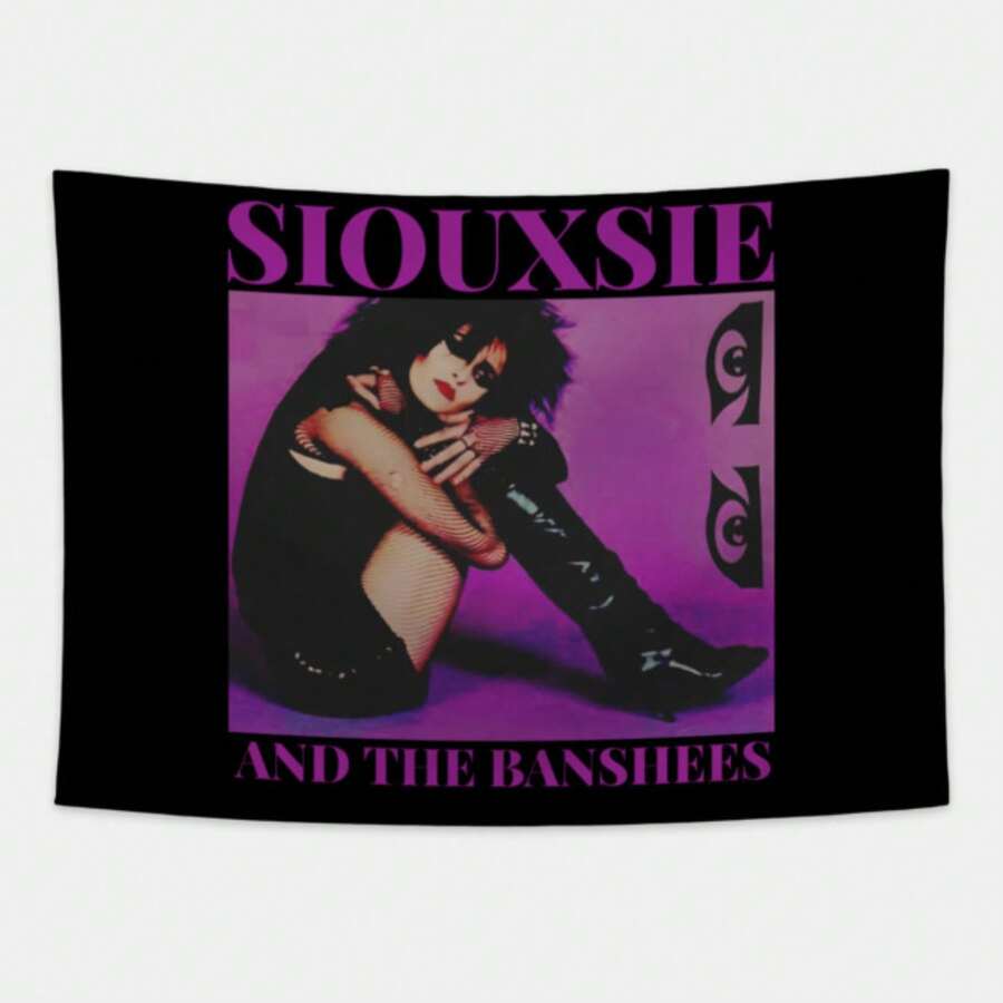 1pc Siouxsie Rock And The Banshees Band Tapestry Wall Art Hanging Tapestries For Living Room Bedroom Home Decor 30*40inch - 黑色 - 查看 1