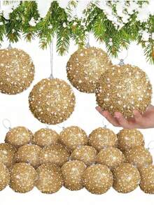 4 buc - Ornamente de Crăciun cu globuri, Decorațiuni de Crăciun, Globuri de Crăciun, Decorațiuni de nuntă, Petrecere, Sărbători, Decorațiuni de masă pentru brad mic