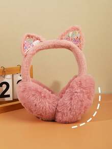 冬季耳套 - 女孩可爱耳罩 - 耳袋 - 保暖耳罩 - 毛绒耳朵耳套