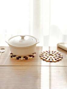 Bamboo Heat Insulation Mat, Pot Holder, Dining Table Placemat, Bowl Pad, Plate Coaster, Square/Round Shape,Home And Kitchen Must-Haves, Kitchen Utensils And Equipment As Christmas Practical Gifts