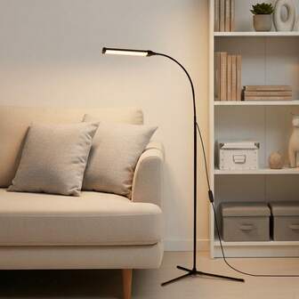 Eye-Caring LED Floor Lamp, USB Port, Bedroom Bedside Reading, 3-Color Dimmable, Standing Lamp, Modern Minimalist 3-Color Adjustable Floor Lamp For Living Room, Bedroom, Study, Reading, Creative Standing Lamp With 3-Color Dimming Adjustment, Wall Lighting, Suitable For Living Room, Bedroom, Study/Reading Corner, Balcony/Leisure Corner, Photographer/Blogger, Rental Apartment/Small Space, Hotel/Homestay