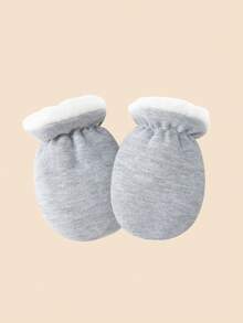 1 双纯色防刮保暖手套，适合 0-6 个月新生儿，超柔软厚实，适合冬季日常佩戴 - 1Pair - 查看 23