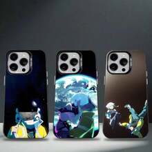C-Cyberpunk Cool E-Edgerunners Phone Case Cover Compatible With  16, 15, 14, 13, 12, 11, 8, 7, Pro, Max, Plus, Mini, XS, SE Anti-Fall Black Matte Hard Cover Compatible With  17 Case,  17 Pro Case,  17 Pro Max Case - Z1 - Visualizzare 1