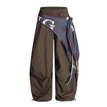 New 2025 Japanese Qing Style Men's And Women's Clothing, Youthful And Popular, Belt Decoration, Casual Pants - màu nâu - Xem 2