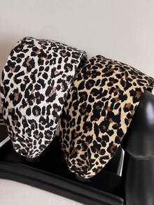 1pc Retro Fashionable Minimalist Leopard Print Wide-Brim Headband Hair Hoop Accessory For Women, Hair Band,