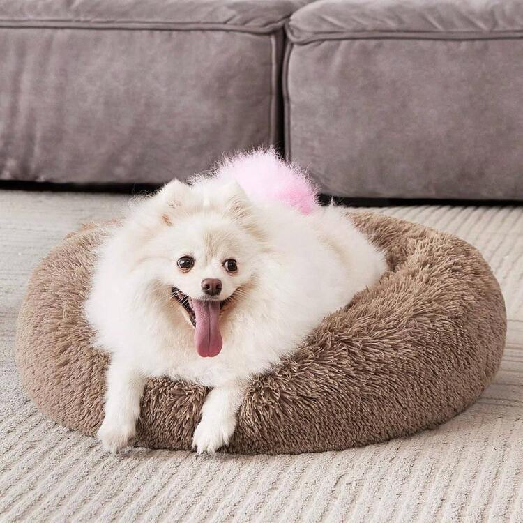 Orthopedic Dog Bed Comfortable Donut Cuddler Round Pet Beds Ultra Soft Washable Dog And Cushion 20''23''30'' 23'' Brown - S(23''x 23'') + Brown - View 8