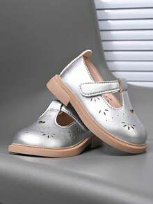 女童皮鞋，春秋新款公主鞋，小女孩软底鞋 - 銀色 - 查看 4