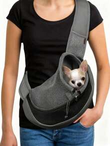 1pc Pet Hammock Carrier, Breathable Mesh Travel Tote Bag, Suitable For Cats & Small Dogs, Lightweight Portable Gear With Airline-Grade Breathable Material