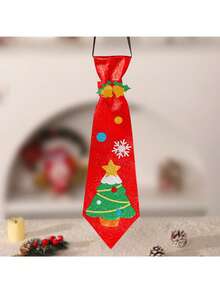 1pc Children's DIY Christmas Tie, Handmade Craft Creative Educational DIY Kit, Kids' Small Gift, Handmade DIY Materials, Children's Educational Toy, Christmas Decoration Accessory, Non-Woven Felt Hanging Ornament DIY Kit