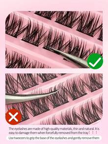 Asiteo 100 片独立睫毛，D 卷自然造型簇状睫毛，柔软蓬松纤细轻盈仿貂皮睫毛，化妆接发 DIY 假睫毛睫毛簇，睫毛簇，独立睫毛，睫毛，假睫毛