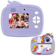 Fotocamera istantanea per bambini - Fotocamera digitale giocattolo con schermo LCD da 2,4 pollici per bambini con rotoli di carta per stampa - Regalo di Natale e compleanno per bambini e bambine di età 3-12 anni (verde/blu/rosa/viola), fotocamera giocattolo - ZSK-Multicolore - Visualizzare 14