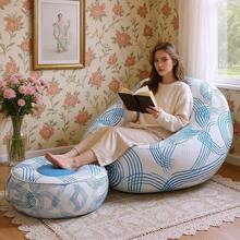 1PC Inflatable Chair For Adults,Portable Inflatables Chairs With Ottoman, Flocked Surface Inflatables Couch, Waterproof Blow Up Chair - Multicolor - View 1