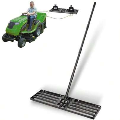 Lawn Leveling Rake 34x9.5Lawn Leveling Tool With 68 Long Adjustable Stainl Steel Handle For Leveling Soil Grass Sand Or Dirt Heavy Duty Lawn Leveler For Backyard Garden Golf Course Farm Pasture