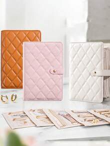 1pc Travel Jewelry Organizer Case, Jewelry Storage Book Ring Binder With Clear Zipper Velvet Jewelry Pouches Bags For Rings,Necklace,Earrings, Gifts For Women-Cream White