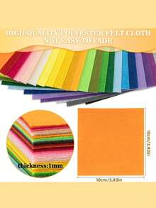 10/20/50pcs Felt Fabric Sheets, Thin Craft Felt, Non-Woven Felt, Large Sewing Felt Squares, Solid Color Craft Felt, Hard Felt Squares, Multiple Colors Available, Suitable For Sewing Crafts, Quilting, School Projects, Decoration, 1mm Thick Felt Squares Craft Supplies, Suitable For DIY Decoration, Multiple Colors Available - Multicolor - View 8