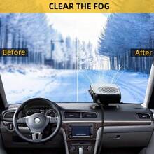 Reletech 1 OmLife 12V-24V Car Heater And Defroster - Fast Heating/Cooling Dual Electric Fan, Compact Handheld Design, Suitable For Cars, Trucks SUV, Winter And Hot Weather - Window Defrosting Device, In Car Temperature Control, Instrument Panel Accessories, Ergonomic Grip Design