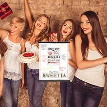 TLL  Teling Sweet 16 Birthday Poster Decorations Rose Gold Wall Art Group Signature Hanging Poster 16th Guest Book Alternative Congrats Birthday Party Supplies For Women Girls With 3 Marker Pens6374 - 如圖 - 查看 5