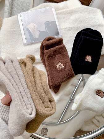 5 Pairs Of Capybara Floor Warm Cartoon Socks, Autumn And Winter Fluffy Socks, Thick Warm Mid-Tube Socks, A Must-Have For Sock Collectors, 10pcs/2pcs Christmas Gift