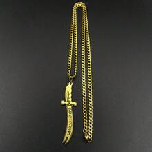 Exquisite Islamic Culture Arabic - Shaped Stainless Steel Pendant With Cuban Chain Silver & Gold Color For Men And Women Fashion Jewelry - Necklace - View 6