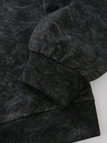 青少年男孩赛车比赛印花雪花图案圆领长袖毛衣套头衫秋冬款 - 黑色 - 查看 9