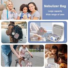 Fukumi Carrying Case For Portable Nebulizer, Travel Medical Bag, Hard Emergency Medical Bag For Inhaler Spacer Case For Kids And Adults, Masks, Asthma Accessories Case For Medicin (B-Grey) - 黑色 - 查看 6