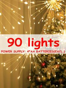 1PC LED Copper Wire Fireworks Hanging Light, Christmas Decoration Light String, Outdoor Decoration Color Light Remote Control Gift Flower Light String, Holiday And Birthday Party Decoration, Home, Living Room, Bedroom Decoration Light, Hanging Fireworks Light - Cylindrical Battery Box + Remote Control - View 13