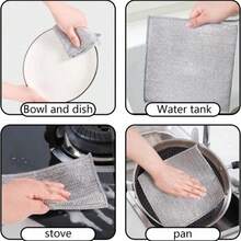 30pcs Magic Cleaning Cloth Thickened Double -Sided Metal Steel Wire Rags Kitchen Dish Pot Washdishing Cloths Towel Clean Tools