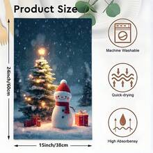 1 set/2 pièces/100 pièces Serviettes de cuisine et lavettes imprimées avec motif d'arbre de Noël, convient pour la décoration intérieure des restaurants, cuisines, salles de bain, décoration de fête, cadeaux de Noël