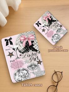 Ốp lưng gập Pink Girl Element với họa tiết nơ hình ngôi sao tương thích với iPad 10.2 inch (2021/2020, thế hệ thứ 9/8), Galaxy Tab A8 10.5 inch (2022) và Kindle Paperwhite thế hệ thứ 12 (2024). Có khe cắm bút và hỗ trợ chức năng tự động ngủ/thức, một chiếc ốp bảo vệ thời trang làm quà tặng sinh nhật. - Nhiều màu - Xem 9