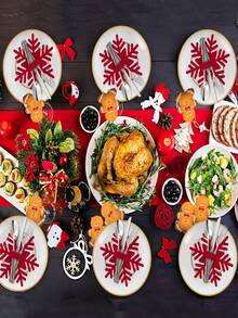 1/12 Flocons de neige en feutre de Noël, sac pour couteau et fourchette de Noël, porte-couteau et fourchette de Noël, set de table de Noël, décoration de table de fête de Noël. Ajoutez de la couleur à votre table de fête de Noël et diverses fêtes.