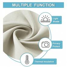RYB HOME French Door Curtain, Privacy Protect Thermal Insulated Glass Window Drapes For Front/Patio French Door Living Room Dining, W26 X L80, 1 Panel Light Beige - 淺米色英吋 - 查看 7