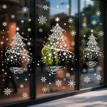 2 Sheets/Set Gold And Silver Christmas Tree Stickers, Electrostatic Snowflake Window Stickers, Glass Stickers, Window Decorations Home Decor Christmas Decorations Room Decor Wall Decor Wall Stickers Wall Sticker Christmas Decorations Home - Multicolor - View 7