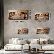 1PC The Last Supper Christian Frame Art Jesus Wall Art Disciples Bread Wine Religious Easter Bible 2D Flat - 彩色 - 查看 3