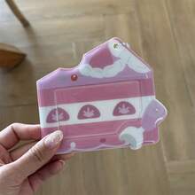 Soporte horizontal para tarjetas de PVC con forma de postre y pastel de dibujos animados, portador de tarjeta de ídolo, tarjeta de comida, tarjeta de identificación estudiantil, colgante de almacenamiento para cámara instantánea