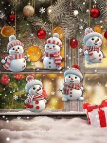 5个/1个可爱雪人圣诞树挂饰，彩绘亚克力窗饰，圣诞树装饰品，圣诞树阳光捕捉器，精致雪人节日装饰品/圣诞节/圣诞装饰品/圣诞家居/房间装饰/卧室/圣诞礼物/房间装饰/家居装饰/冬季装饰/圣诞袜填充物 - 1件 - 查看 11