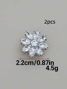 1 قطعة/2 قطعة/4 قطع أزرار معدنية دائرية مزخرفة بشكل زهرة أنيقة وعصرية، مرصعة بالراين ستونز، فاخرة وشاملة، مناسبة للفساتين والقمصان والبدل والسترات والمعاطف والحقائب وصناديق الهدايا وإكسسوارات الخياطة DIY