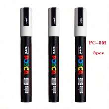 Marcador acrílico de combinación blanco y negro UNI para carteles POP, grafitis/anuncios, suministros de arte PC-1M, 3M, 5M