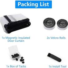 Magnetic Thermal Insulated Door Curtain, Waterproof EVA Door Cover, Fit Doors Size Up To 38x82Temperature Insulated Doorway Curtain Partition, Patio Self - Closing Doors Net Screen - Phù hợp với kích thước cửa 38"X82" - Xem 8