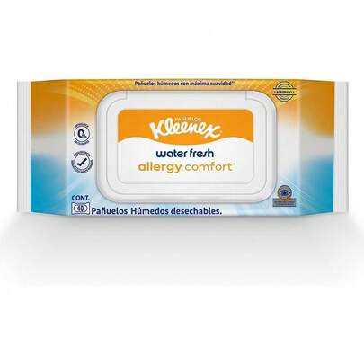 Pañuelos Faciales Allergy Comfort, Paquete Con 40 Pañuelos Húmedos Desechables