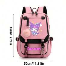 Sanrio Sanrio Kuromi Laptop Backpack For Teens And Adults. With Multiple Compartments, USB Mounting Holes, Nylon, Suitable For School, College, Travel,Back To School Surprise Gifts School Supplies School Essentials