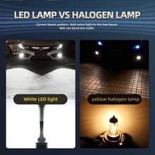 2pcs H11 9005/HB3 9006/HB4 5202 LED Car Fog Lights Bulbs, Headlight Bulbs, 6000K White Light, 25000 Lumens Brightness, Fit For Cars, Canbus Error-Free, Up To 50,000 Hours Lifespan - V1 - 查看 6