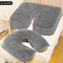 6 piezas Diadema de masaje para salón de belleza - Toallas de masaje para cama de salón de belleza, almohadilla en forma de corazón y en forma de U para la cara, suave y sin pelusa, lavable a máquina, durable y económico, adecuado para salones de belleza y spas, disponible en varios colores