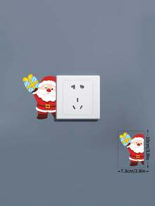 1PC Santa Claus And Gift Switch Sticker, Creative Home Wall Switch Decoration Sticker, Christmas Atmosphere Decoration, Suitable For Living Room, Bedroom, Dining Room, Holiday Decoration