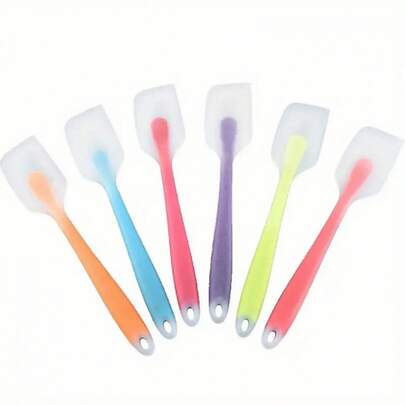 5pc Small Silicone Spatula Kitchen Tool Baking Tools Multifunctional Integrated .Designed To Handle Soft, Thick Toppings,Crafted To Help Distribute Light, Fluffy Mixtures Across The Surface Of Sweet Foods.