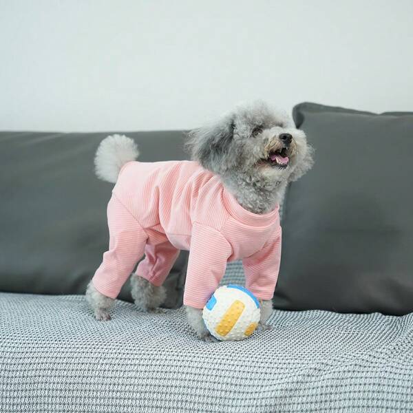 Pet Fleece Striped Thermal Undershirt, Suitable For Spring, Autumn And Winter, For Small To Medium Cats And Dogs