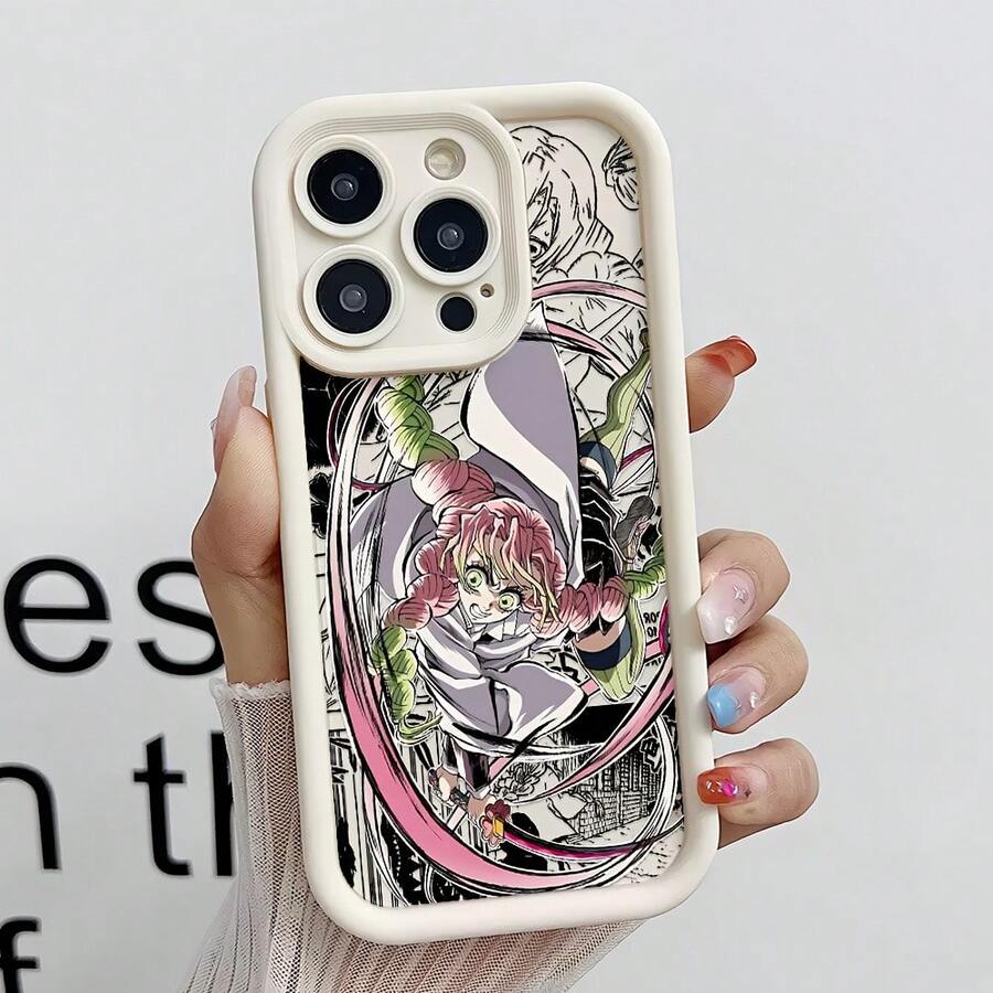 Custodia per telefono in stile manga giapponese classico "" per iPhone 16, 15, 14, 13, 12, 11 Pro Max, X, XR, XS Max, 8, 7 Plus - Custodia posteriore morbida in TPU antishock - Bordò - Visualizzare 1