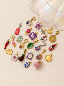 1 件时尚精致不锈钢飞机恐龙钱包蛋蜡烛吊坠，镀 18K 金，不易氧化，适合 DIY 创意项链、手链、耳环、包链、钥匙扣和创意吊坠，适合妻子、母亲和女友日常佩戴