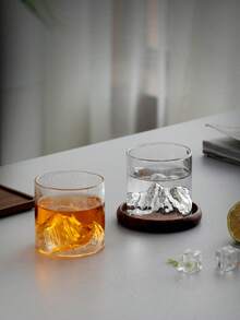 6PCS Christmas Mountain Whiskey Glasses, 180ml Creative Old Fashioned Rock Glasses, High Borosilicate Liquor Tumblers, Barware Set, Holiday Gifts, Christmas Decorations, Party Supplies, Drinkware