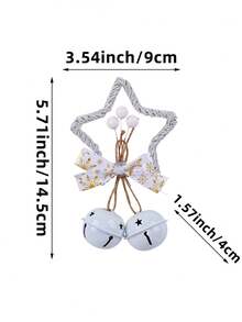 1 peça de sino festivo de Natal em formato de estrela de cinco pontas - Metal e Plástico, ideal para enfeites de árvore, sinos de laço, vitrines e decorações de Natal, decoração de quartos, decoração de casa, decoração de escritórios, decoração de festas temáticas, decoração de Natal, decorações de Natal, decorações de inverno, presentes de Natal para casa, decoração de Natal - Multicolorido - Ver 6